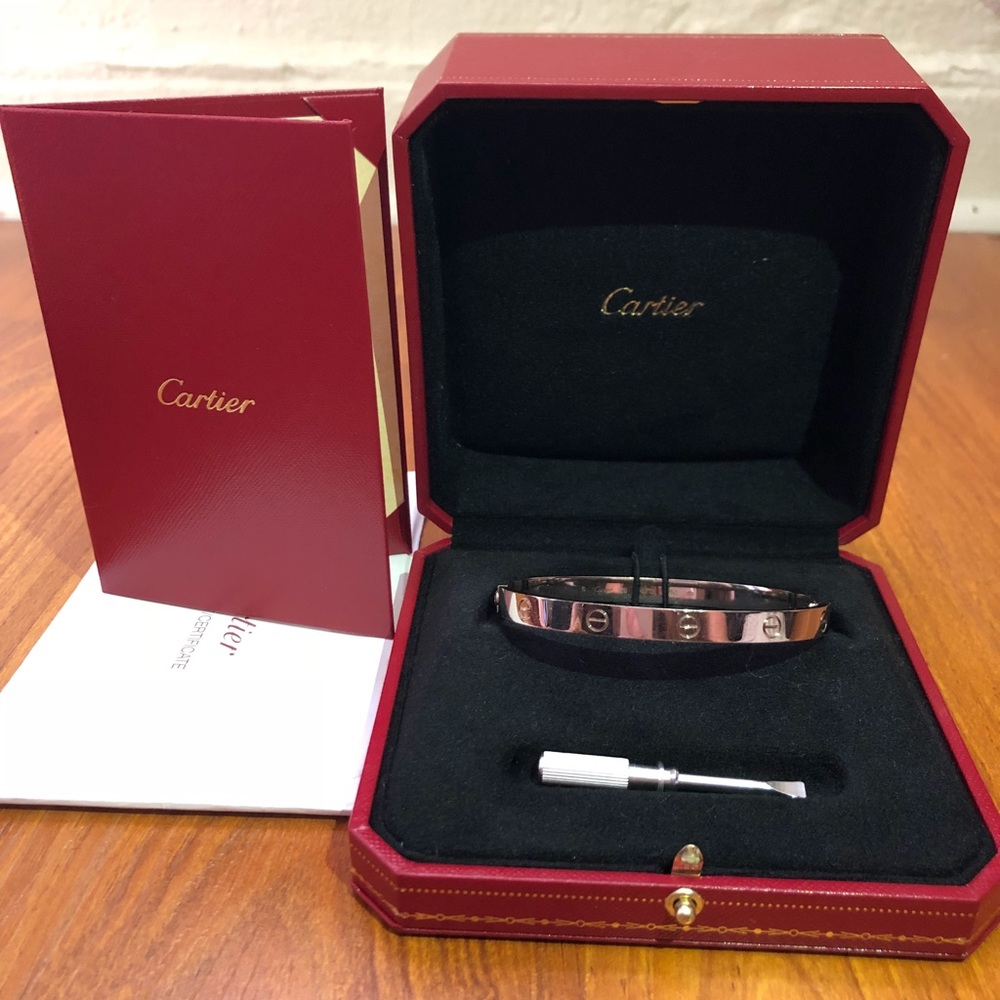 Men’s white gold Cartier love bracelet